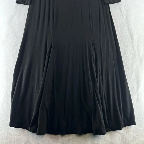 Soft Surroundings Dress Size S Floral Embroidered Maxi Boho Fit & Flare Black - Picture 6 of 13